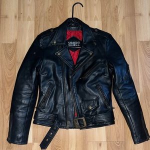 100% leather jacket from Straight to hell-commando jacket w brass details